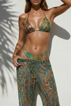 Jungle Fever-Emerald/Leopard-Beach Pants