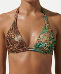 Jungle Fever-Emerald/Leopard Halter Push Up