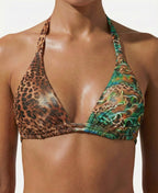 Jungle Fever-Emerald/Leopard Halter Push Up